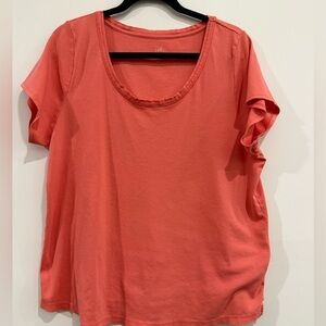 J. Jill Basic Pink Coral 100% Pima Cotton T-Shirt, Woman’s XL
